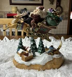 Traditions Christmas Centerpiece Holiday Decoration Santa Flying Over Village. Fixed Price $125.00.
