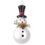 K&k Interiors Snowman Top Hat Blown Glass Pinecone Christmas Ornament New Nwt. Fixed Price $17.60.