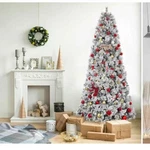 Garvee 6 Ft Slim Snow Flocked Artificial Christmas Tree 350 Warm White Lights. Fixed Price $100.00.
