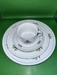 Holiday Hostess 16 Piece 22K Goldvintage Christmas Tree Porcelain Dinnerware Set. Fixed Price $47.99.