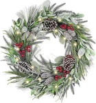 Valery Madelyn Pre-lit Christmas Wreath For Front Door With Lights, 24 Inch Larg. Fixed Price $15.99.
