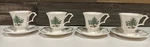 Set 4-- Nikko Christmastime Coffee Octagonal Footed Tea Cup/mugs Saucers. Fixed Price $27.00.