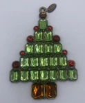 St. Nicholas Square Pewter Gem Christmas Tree Shaped Ornament Red Green 2007. Fixed Price $14.00.
