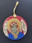 Joan Baker Designs Glass Christmas Angel Ornament Hand Painted Suncatcher. Fixed Price $6.99.