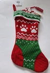 Christmas Stockings Dog/ Cat Knit Paw Print Red Green White. Fixed Price $20.00.