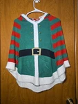 Christmas Ugly Sweater Poncho Xs/s Cape Hood Elf Ears Party Holiday Top. Fixed Price $15.00.