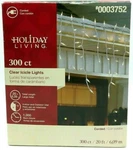 Holiday Living Clear Icicle Lights 300 Ct. Corded ( 0003752 ) 20 Ft / 6 M. Fixed Price $10.00.