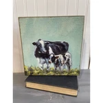 Primitives By Kathy Cow And Calf Rustic Wood Box Sign Farmhouse Wall Art 10X10. Fixed Price $22.49.