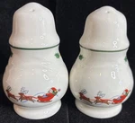 Pfaltzgraff Snow Village Santa Salt And Pepper Shaker Set Christmas Holiday. Fixed Price $18.57.