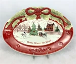 Fitz & Floyd "home Warms The Heart" Oval Sentiment Tray Christmas Tableware. Fixed Price $12.95.