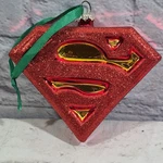 Superman Dc Comics Heroes Blown Glass Icon Logo Christmas Ornament. Fixed Price $14.99.