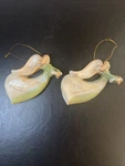 5 Tii Collection Glazed Ceramic Earth Tone Gold Trim Angel Ornament Set Of 2. Fixed Price $14.99.