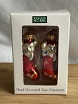 Holiday Home Blown Glass Teddy Bears Stockings Ornament #GFM89 Hand Decorated. Fixed Price $9.97.