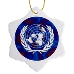 3DROSE, United Nations Flag, Ornament. Fixed Price $9.99.
