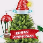 Clemas Christmas Hat Animated Tree Topper With Santas Hot Air Balloon. Fixed Price $24.50.