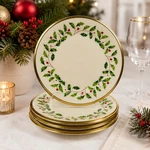 Lenox Holiday Collection Holly Berry 6 3/8 Bread Plates Set Of 4 New Unused. Fixed Price $39.99.