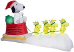 Gemmy Christmas Airblown Inflatable Snoopy Dog Bowl Sleigh W/woodstocks Scene. Fixed Price $159.99.