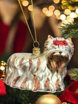 Yorkie Yorkshire Terrier Dog Blown Glass Christmas Ornament Hand Craft In Poland. Fixed Price $25.00.