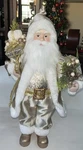 New Tinsel & Fir White Gold Santa Claus Figurine Doll Christmas 18 Tall. Fixed Price $19.95.