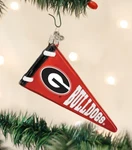 Old World Christmas Georgia Bulldogs Pennant Glass Blown Ornament New In Box. Fixed Price $18.99.