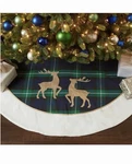 Allen Roth 56-IN Ar Plaid Deers Traditional Christmas Tree Skirt. Fixed Price $39.00.