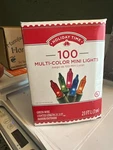 Holiday Time 100 Multi Mini Lights Green Wire Christmas. Fixed Price $11.99.