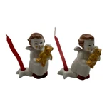 Pair Of Vintage Goebel Christmas Candle Holders Angel W/ Teddy Bear 2.5" Tall #3. Fixed Price $19.99.