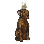 Old World Christmas Ornaments: Chocolate Labrador Glass Blown 4.000, Brown. Fixed Price $30.99.