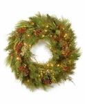 National Tree Company 30" White Pine Wreath - Cones And 100 Led Lights $189. Fixed Price $124.99.