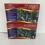 Holiday Time 100 Count Blue Mini Lights Lot Of Green Wire 26 Ft Indoor Outdoor. Fixed Price $21.95.
