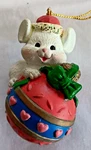 1992 Trim Home Christmas Tree Charm Santa Mouse Hanging On Ornament Box. Fixed Price $5.12.
