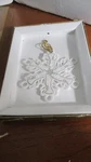 Roman Inc 4" Porcelain Snowflake W/ Trumpets Christmas Ornament Nib. Fixed Price $12.50.