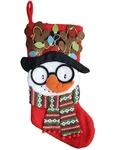 Funny Red Snowman Reindeer Holiday Christmas Stocking. Fixed Price $14.99.
