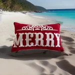 Envogue Merry Rectangle Pillow Decorative Christmas 100% Cotton Feather? Zip. Fixed Price $17.95.