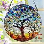 Stained Glass Window Hanging, Laoweiki 8'' Suncatcher, Tree Of Life. Fixed Price $38.49.