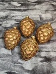 Christmas Ornaments Pinecones Brown Glass Gold Embellishments Holiday Set Of 4. Fixed Price $34.99.