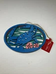 New Cape Shore Crab Christmas Wooden Ornament Glitter Beach Blue Teal. Fixed Price $7.99.