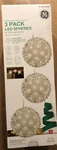 Ge 3 Pack 5.5-IN Hanging Super Sphere Display With 50 White Led Lights. Fixed Price $64.89.