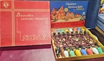 Vintage Noma Inside Paint Swirl Flame Bulb Christmas Lights 3215. Fixed Price $74.95.