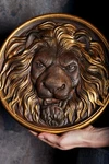 Wood Wall Arved Lion Head Round Handmade Housewarming Gift For Birthday. Fixed Price $84.60.