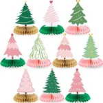 10 Pcs Christmas Honeycomb Centerpieces 3D Xmas Paper Trees .... Fixed Price $21.82.