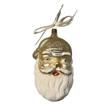 Waterford Jolly Saint Nick Glass Christmas Ornament Gold Santa Head Glitter. Fixed Price $23.99.