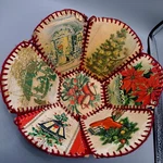 Victorian Christmas Greeting Cards Scrapbook Hand Sewn Keepsake Bowl Basket. Fixed Price $19.99.
