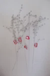 Nwt Ashland Set Of 5 White W/ Silver Berry Floral Christmas Pick Stem. Fixed Price $8.50.