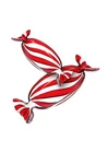 Godinger Crystal Peppermint Traycandy Dish Set Of 2 Holiday Red & Whitenew. Fixed Price $45.99.