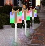 Gemmy Orchestra Of Lights 3 Led Pathway Markers Stakes Christmas Gifts Presents. Fixed Price $54.99.
