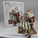 Fitz & Floyd Santa Toy Bag Stocking Holder Christmas Happy Holidays. Fixed Price $49.00.