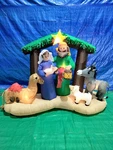 6.5' Gemmy Airblown Christmas Nativity Scene W/ Camel, Donkey, And Sheep. Fixed Price $74.95.