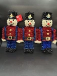 Lot Of 3 Christmas Wall/home Decor 7 X 14.5 Tinsel Nutcracker Toy Soldiers. Fixed Price $29.95.