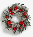 Holiday Lane Heritage Pine Red Ornament Christmas Wreath Snowflake Decor. Fixed Price $79.99.